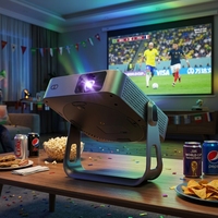 Projecteur intelligent Android 13.0 1080P pour les matchs de football - Mise au point automatique, WiFi 6 sans latence, écran géant 180 pouces, projecteur domestique OEM
