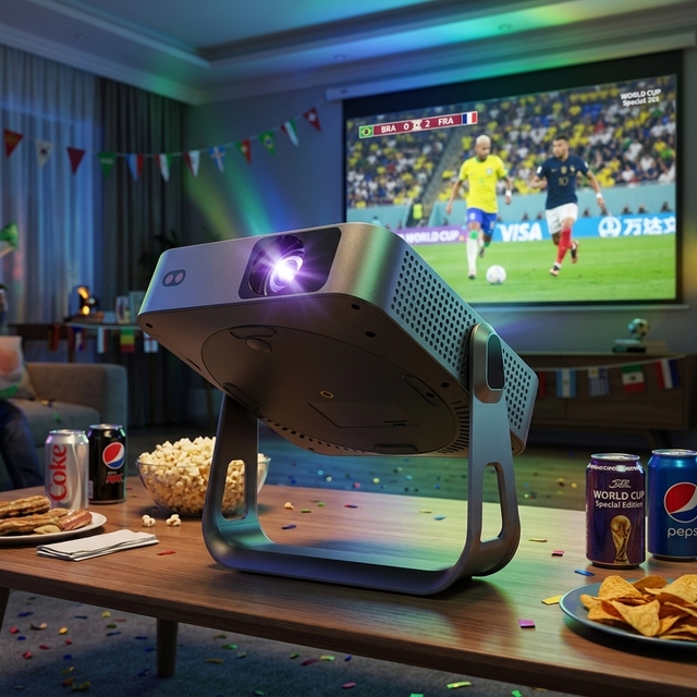 Smart Android 13.0 Projector 1080P for Soccer Football Cup Games - Auto Focus, No Lag WiFi 6 180" Giant Screen Home Beamer OEM