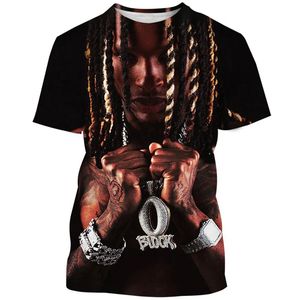 T-shirt tissé imprimé en 3D Rapper <span class=keywords><strong>King</strong></span> <span class=keywords><strong>Von</strong></span> 2025 pour hommes, Hip Hop R.I.P, manches courtes, imprimé numérique, coupe classique, respirant - Product Image 2
