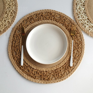 Mantel individual tejido combinable <span class=keywords><strong>para</strong></span> comedores, alfombrilla resistente al calor, posavasos creativo <span class=keywords><strong>para</strong></span> decoración del hogar en restaurantes occidentales - Product Image 4