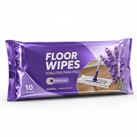 Lingettes humides écologiques non tissées pour le nettoyage des sols, personnalisables avec logo OEM/ODM, tampons de serpillière multi-surfaces, parfum lavande, vente en gros