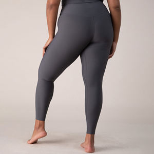Leggings a Costine da Donna Taglie Forti a Vita Alta, Effetto Nudo, Anti-Squat, per Palestra e Yoga, Abbigliamento Sportivo Personalizzato, Pantaloni Fitness - Product Image 1
