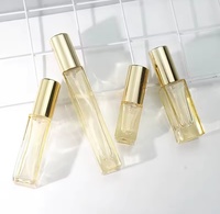 Flacon de parfum carré en verre 3ml 5ml 8ml 10ml avec atomiseur pulvérisateur doré rechargeable, mini flacons de parfum de voyage