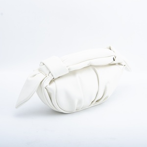<strong>White</strong> Soft Leather Top Handle Bag , Custom Knotted Strap <strong>Small</strong> Arc Purse, OEM/ODM <strong>Handbag</strong> Supplier - Product Image 2