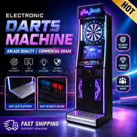 Machine de jeu de fléchettes d'arcade, éclairage LED, plateforme antidérapante, écran tactile, fonctionnement à pièces, 1 à 8 joueurs