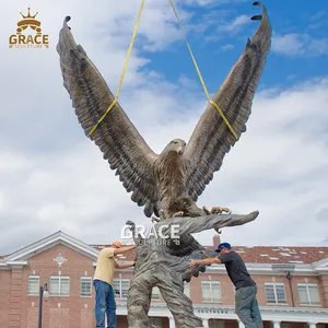Park Outdoor Dekoration Riesen größe Bronze Tiers kulptur Adler Statue