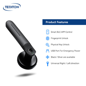Tediton Đơn Giản Hóa Đòn Bẩy Keyless Khóa Cửa Vân Tay Từ Khóa Với Chìa Khóa - Product Image 3