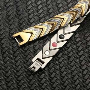 ट्रेंडी बायो मैग्नेटिक थेरेपी ब्रेसलेट स्टेनलेस स्टील एडजस्टेबल एनर्जी बैलेंस बैंड पुरुषों के लिए महिलाओं दर्द राहत स्वास्थ्य कंगन - Product Image 6