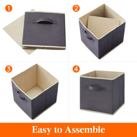 Ensemble de 4 paniers pliables écologiques pour étagère de placard, carré en tissu, cube de rangement pliable pour vêtements, jouets, sacs de gros