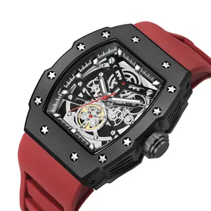 Miller Mannen 3d Skull Tonneau Horloge Topmerk Quartz Roestvrij Staal Horloges Waterdichte Creatieve Klok Siliconen Band Polshorloge