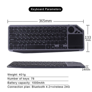 Sợi carbon thiết kế backlit cho bàn phím Bluetooth điều khiển đa phương tiện quay số năm cách chuyển hướng phím tăng cường bàn phím Bàn phím - Product Image 6