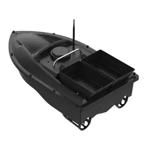 Fábrica 2,4G Control de una sola mano Dos tolva Barcos RC de larga distancia Juguete Cebo de pesca inteligente Casco Barco de plástico duro