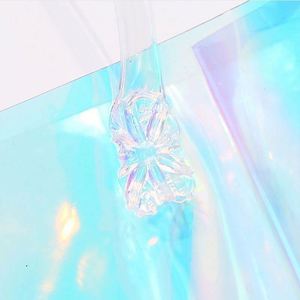 Bridal Shower Pvc Transparent Holographic Gift With Handle Jelly Bag for <b>Wedding</b> Party Favors - Product Image 4