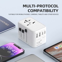Toptan PD 100-250V 70W Hızlı Şarj Cihazı Güç Adaptörü ABD AU İngiltere AB Fişli USB Şarj Cihazı Evrensel Cep Telefonu Seyahat Adaptörü