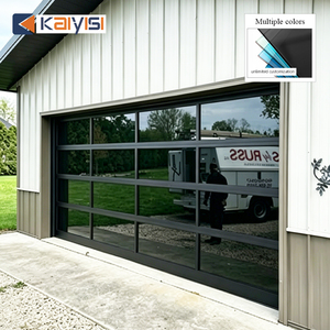 <span class=keywords><strong>Porte</strong></span> <span class=keywords><strong>de</strong></span> <span class=keywords><strong>garage</strong></span> <span class=keywords><strong>sectionnelle</strong></span> moderne à vue panoramique avec panneaux en verre trempé isolés - Product Image 3
