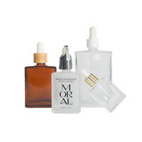 Flacon compte-gouttes en verre dépoli Mingsheng 15ml 30ml 50ml 100ml pour huile capillaire avec emballage boîte