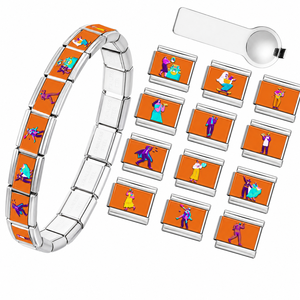 Pulsera <span class=keywords><strong>de</strong></span> dijes estilo italiano del Día <span class=keywords><strong>de</strong></span> <span class=keywords><strong>Muertos</strong></span> Mexicano, <span class=keywords><strong>de</strong></span> acero inoxidable galvanizado, soldada, DIY, con efecto <span class=keywords><strong>de</strong></span> goteo <span class=keywords><strong>de</strong></span> aceite, proveedor mayorista - Product Image 1