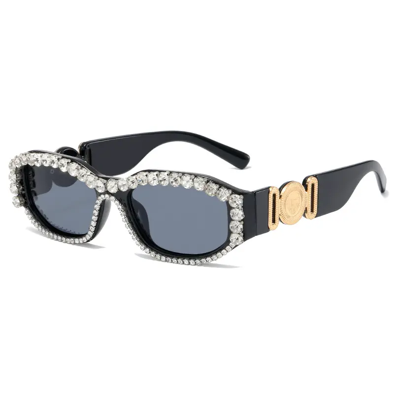 Lunettes De soleil diamant de luxe Bling strass Rectangle lunettes De soleil accessoires De fête unisexe mode lunettes Gafas De Sol