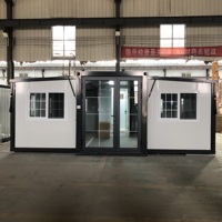 Maison conteneur extensible, bâtiment modulaire préfabriqué avec panneaux muraux composites pour usage extérieur