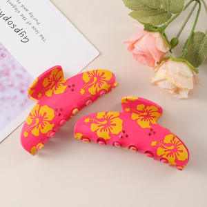 Pinza de Pelo Acrílica con Estampado Floral, Elegante y Grande, para Mujer, Colorida y Clásica, Venta al Por Mayor - Product Image 1