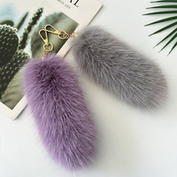 Accessoires de sac tissés à la main, breloques en peluche, porte-clés de voiture, fausses queues d'animaux, breloques moelleuses, porte-clés pour sac à main et sac à dos