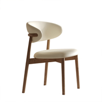Chaise de salle à manger de luxe européenne moderne en tissu et bois massif pour la maison, l'hôtel, l'appartement