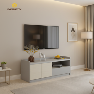 ตู้วาง<span class=keywords><strong>ทีวี</strong></span>สไตล์โมเดิร์นมินิมอลพร้อมตู้เก็บของแบบปิดและชั้นวางแบบเปิด เฟอร์นิเจอร์ห้องนั่งเล่น ตู้วาง<span class=keywords><strong>ทีวี</strong></span>ไม้สำหรับอพาร์ทเมนต์และคอน<span class=keywords><strong>โด</strong></span> - Product Image 3