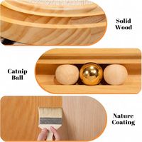 Grattoir à chat en bois et sisal avec balle, jouet interactif de puzzle pour l'auto-entretenement, accessoire d'enrichissement intérieur pour chatons