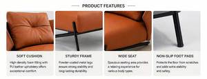 Fauteuil de <span class=keywords><strong>bureau</strong></span> moderne en similicuir crème, chaise <span class=keywords><strong>d</strong></span>'accueil rembourrée, structure en métal noir, pour hôtel, <span class=keywords><strong>bureau</strong></span>, salle <span class=keywords><strong>d</strong></span>'attente - Product Image 4