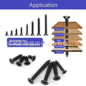 480Pcs <b>Flat</b> Head Self Tapping Wood <b>Screws</b> Metric Phillips Carbon Steel Assembly Kit - Product Image 2