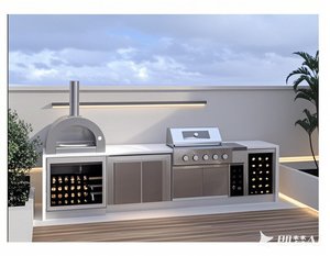 Set da cucina da esterno in acciaio inox moderno Design resistente alle intemperie con stile europeo e accessorio per lavello