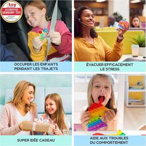 Llavero Fidget Switch Duradero de 44 Piezas para Niños y Adultos, Juguete Sensorial Antiestrés de Ganchillo con Luces LED, Teclado Personalizado, Novedoso Juguete Antiestrés - Product Image 2