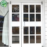 Serrures de sécurité personnalisées pour fenêtre à double porte asymétrique avec motif en verre grillagé pour maison