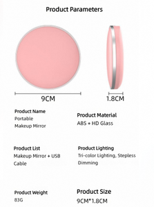 NewRechargeable LED Makeup Mirror Portable 3 Light Modes 3X Magnifying <b>Mini</b> Beauty Mirror with <b>USB</b> <b>Cable</b> Personal Use Appliances - Product Image 6