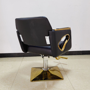 Sillón de Barbería Hidráulico Moderno con Estructura de Acero Inoxidable y Tapicería de Cuero Sintético para Salón de Belleza, Peluquería y Estudio de Cabello - Product Image 4