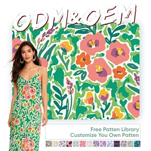 Tessuto in Flanella <span class=keywords><strong>100</strong></span>% Cotone con Stampa Digitale di Fiori Verdi per Pigiami e Abbigliamento da Notte per Ragazze - Product Image 1