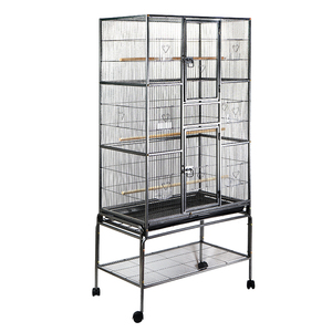 Gabbie per uccelli più economiche comode gabbie di bambù in metallo di legno e raccoglitore di semi bianco grandi gabbie per uccelli Extra <span class=keywords><strong>Large</strong></span>