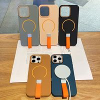Nouvelle Coque de Téléphone Tendance avec Support en Silicone Coque Magnétique pour iPhone 15 Pro Max Étui de Protection Anti-Empreintes