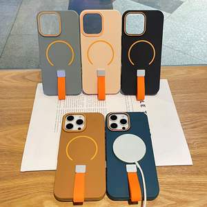 Новый Модный чехол для телефона поставляется с силиконовой подставкой Магнитный чехол для телефона для <span class=keywords><strong>iPhone</strong></span> 15 Pro Max анти-отпечатков пальцев защитный чехол - Product Image 6