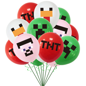 Dropshipping 12 pollici Pixel Game <span class=keywords><strong>palloncino</strong></span> in lattice My World Theme Party Balloon Decoration Birthday Decoration - Product Image 1