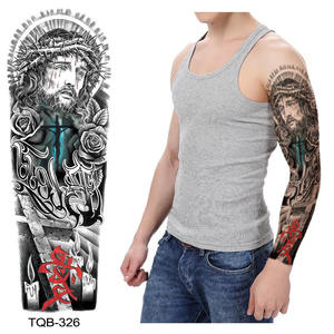Imperméable à l'eau couleur noire chef de tribu fleur et tigre <span class=keywords><strong>tatouage</strong></span> temporaire autocollant hommes jambe épaule <span class=keywords><strong>bras</strong></span> - Product Image 6