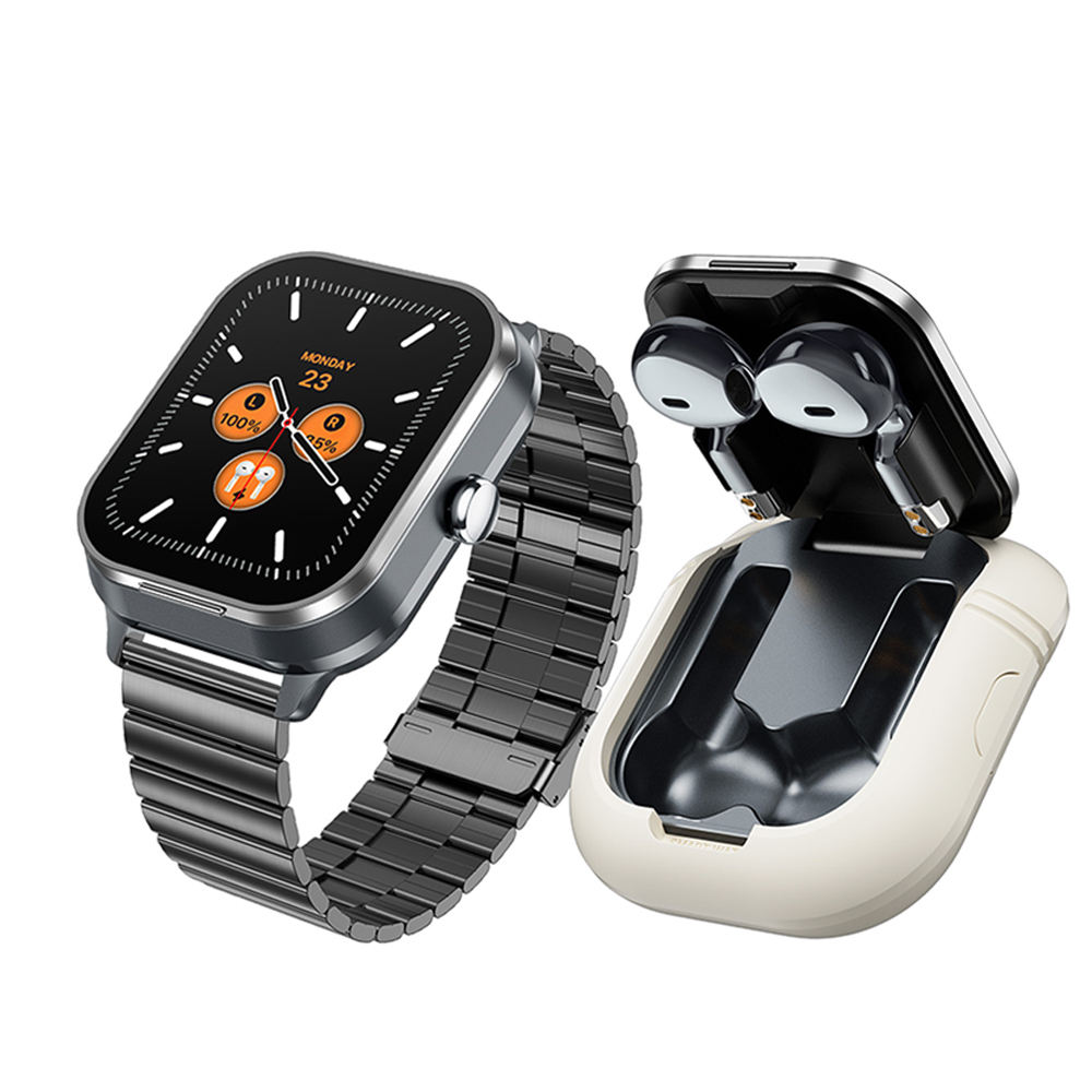 2026 D8Pro 2 in 1 Men Relojes Smart Watch with Wireless Earbuds BT Music Heart Rate Women Sports Smartwatch with Silicone Sleeve