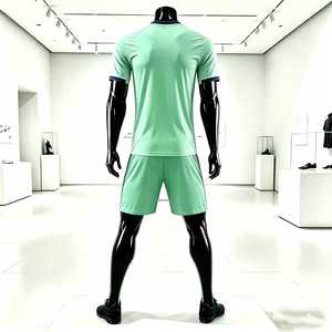 <span class=keywords><strong>Camiseta</strong></span> de Fútbol Personalizada para Hombre, Uniforme de Fútbol Azul Transpirable de Secado Rápido para Entrenamiento, Camisetas de Fútbol al por Mayor de Manga Corta - Product Image 2