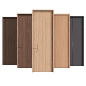 Puerta de Madera Maciza Minimalista para Interiores con Aislamiento Acústico, Superficie Acabada, Apertura Manual - Product Image 1