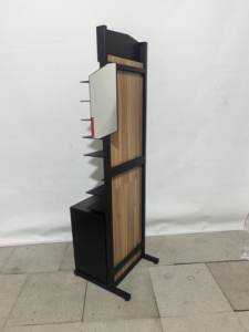 Bölmeli Günlük Kullanım Aksesuarları Dolabı, Aynalı Metal Sergi Standı, Siyah Renkli Sergi Rafı, Özelleştirilebilir Modern - Product Image 5