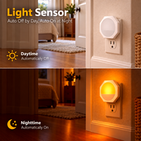 Veilleuse intelligente 1600K ambre, capteur de lumière automatique, lampe murale à intensité variable en continu pour chambre et couloir