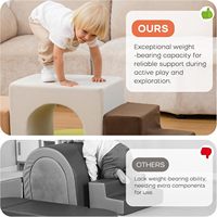 OEM/ODM Bestseller 7-teiliges Schaumstoff-Kletterblock-Set für Kleinkinder, Modulares Indoor-Sofa mit Plüschkissen, Beliebtes Kinderspielzeug