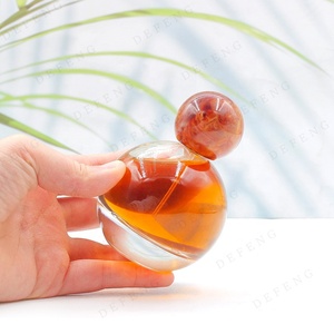 Bomba de fragancia personalizada <span class=keywords><strong>Spray</strong></span> 30ml 50ml 75ml 100mL Botella de perfume de vidrio con forma de bola con tapa de madera - Product Image 5