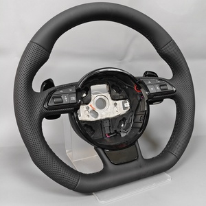 Volant en cuir noir amélioré en gros pour Audi A4 A5 S4 S5 B8 A6 A7 S7 C7 <span class=keywords><strong>RS6</strong></span> - Product Image 1