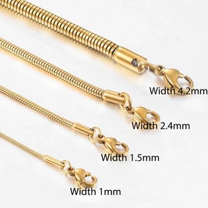 Cadena de Serpiente Redonda de Acero Inoxidable Estilo Hip-Hop Yadreva, Color Dorado, Joyería de Moda para Hombres y Mujeres - Product Image 2